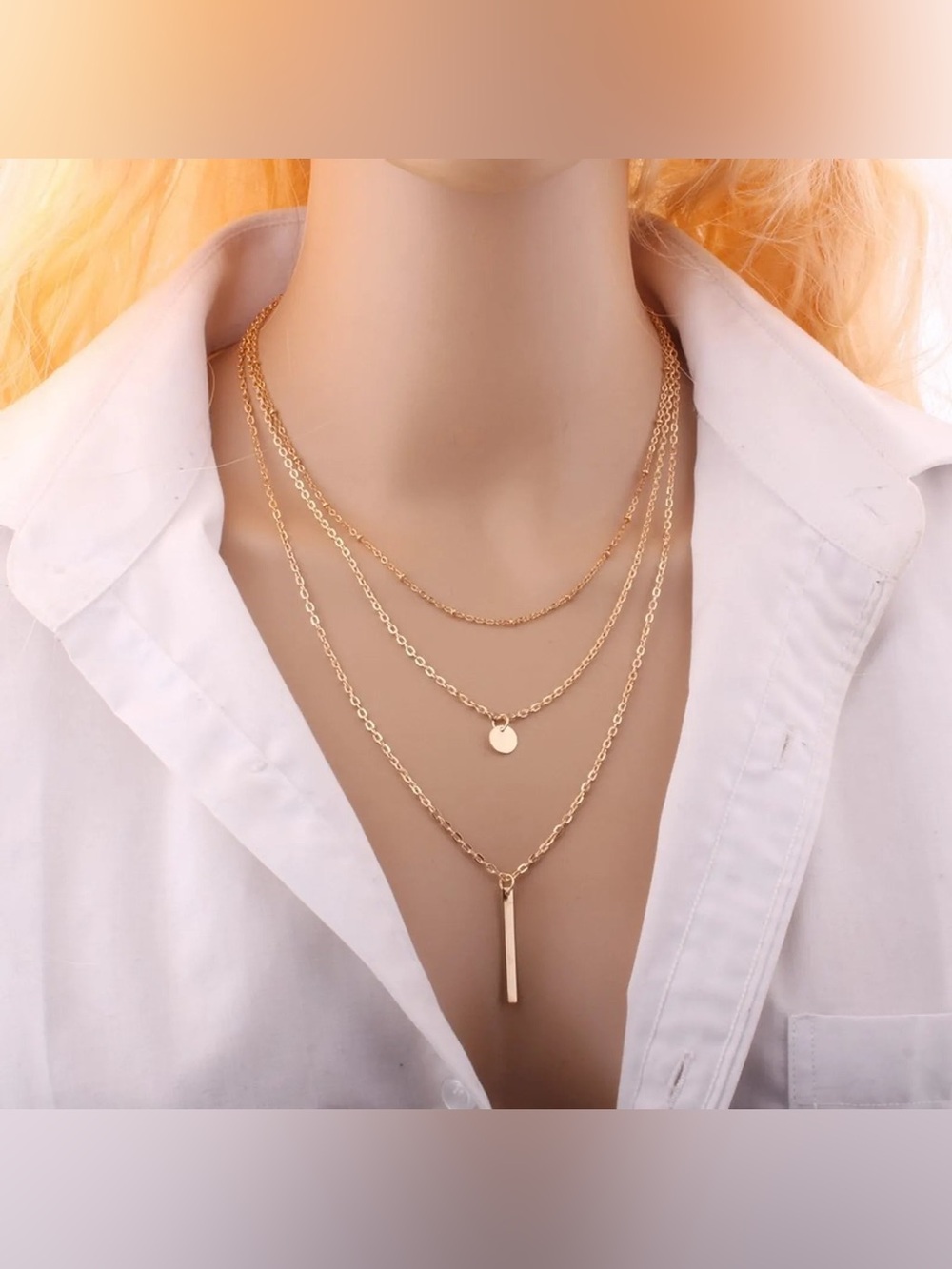 Women’s 3 layered Gold women Necklace.